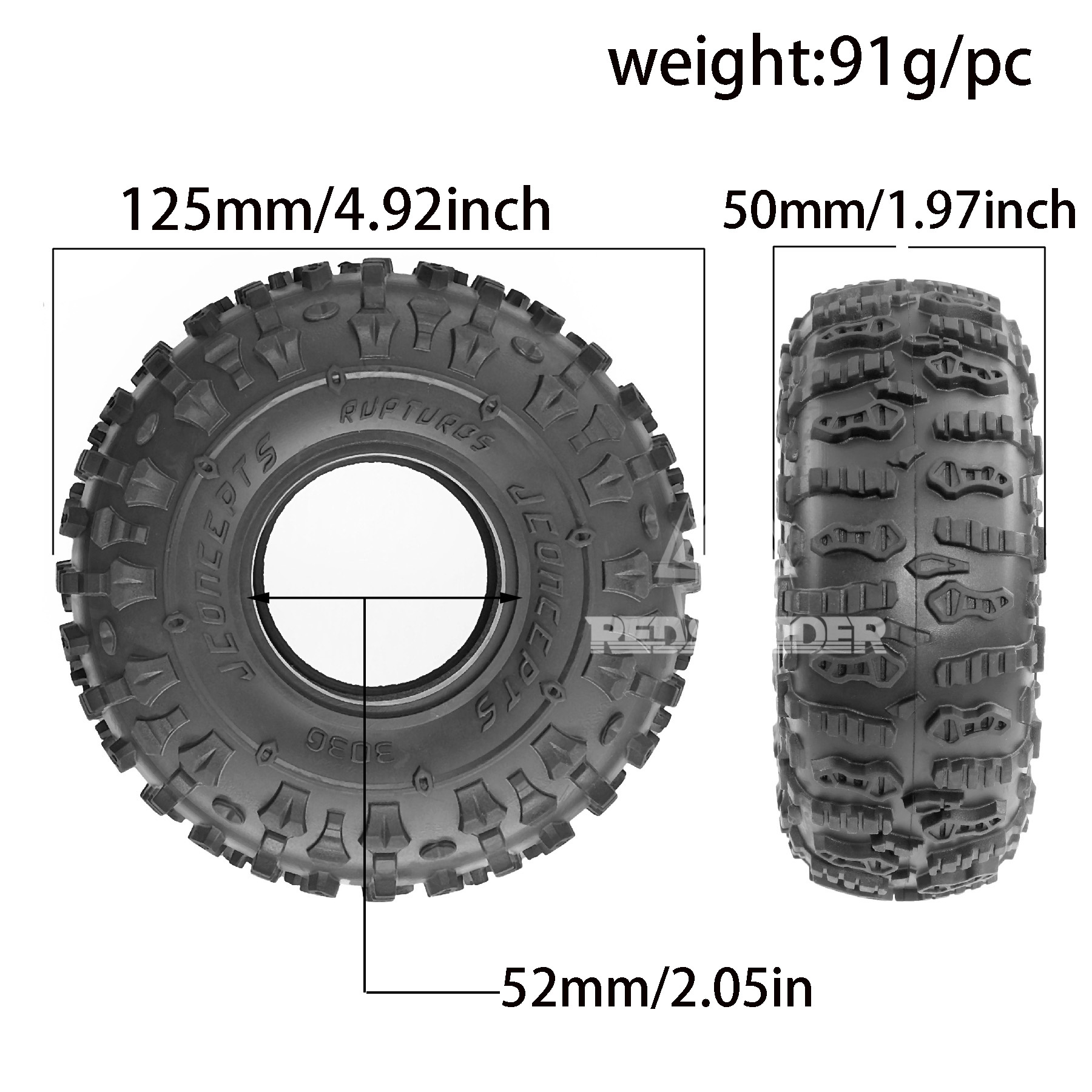 RC Crawler  Tires 4PCS OD 125m - Rc Rock Crawler บทวิจารณ์และราคา