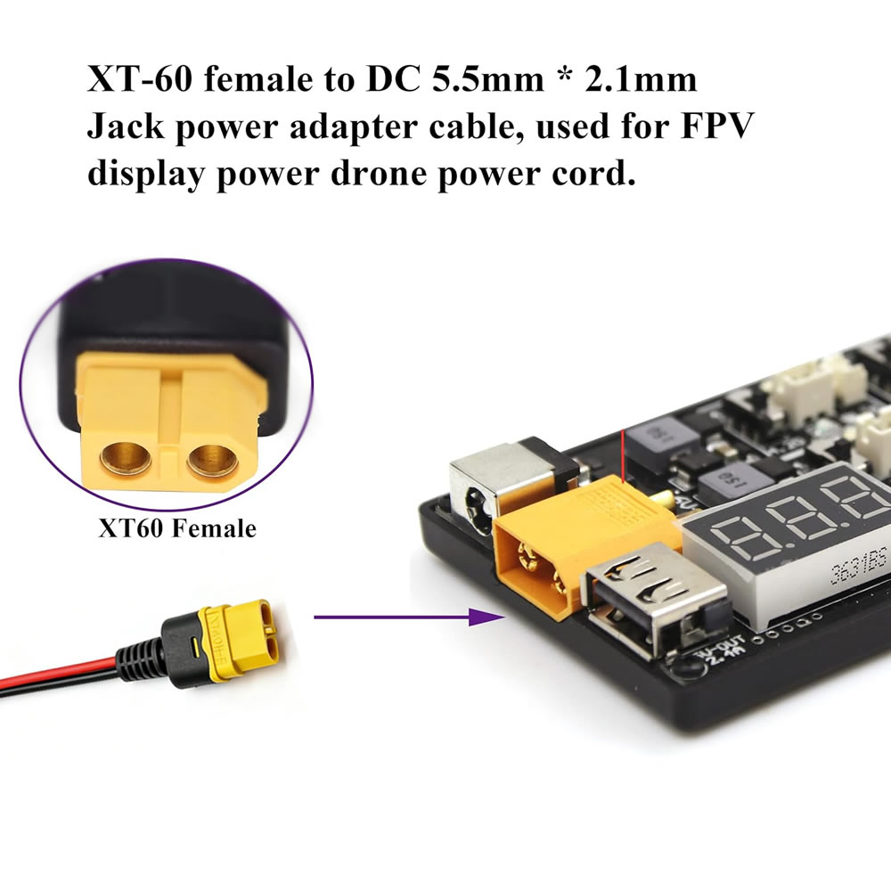 XT60 Plug Female Male To DC 5. - Drone Rc Car Hybrid บทวิจารณ์และราคา