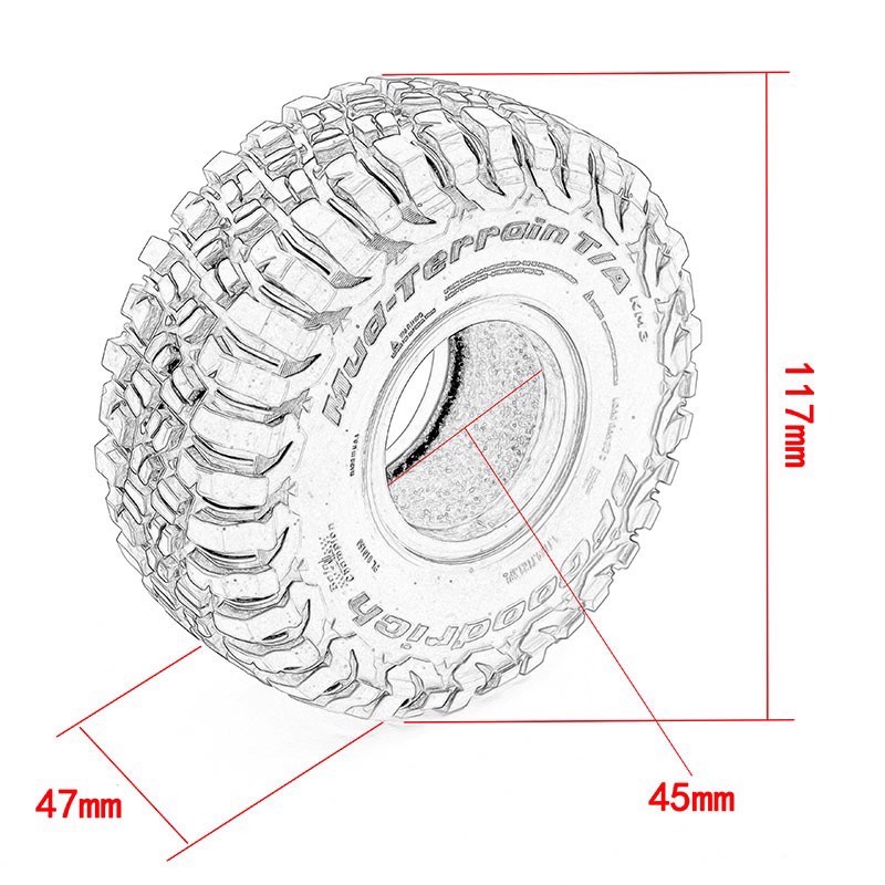 RC Car 1.9 Inch 117mm Rubber T - Rc Rock Crawler บทวิจารณ์และราคา