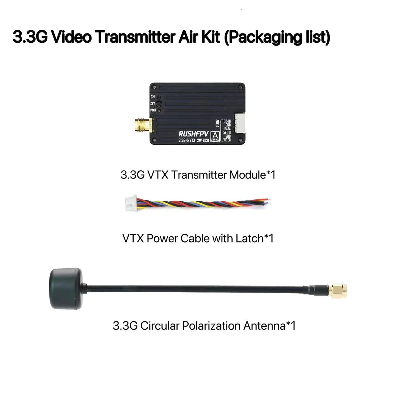 RUSHFPV 3.3G 2W VTX Transmitte - Drone With Rc Remote บทวิจารณ์และราคา