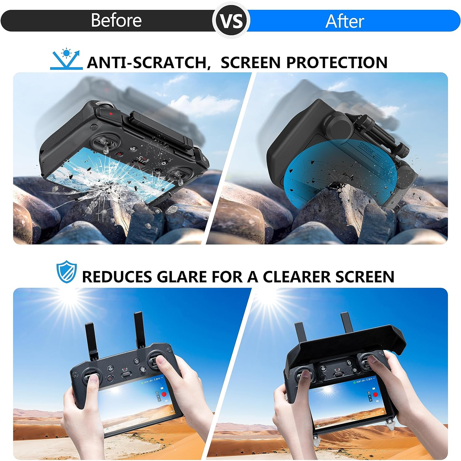 2-in-1 Sun Hood & Joystick Cov - Drone Dji Rc Pro 2 บทวิจารณ์และราคา