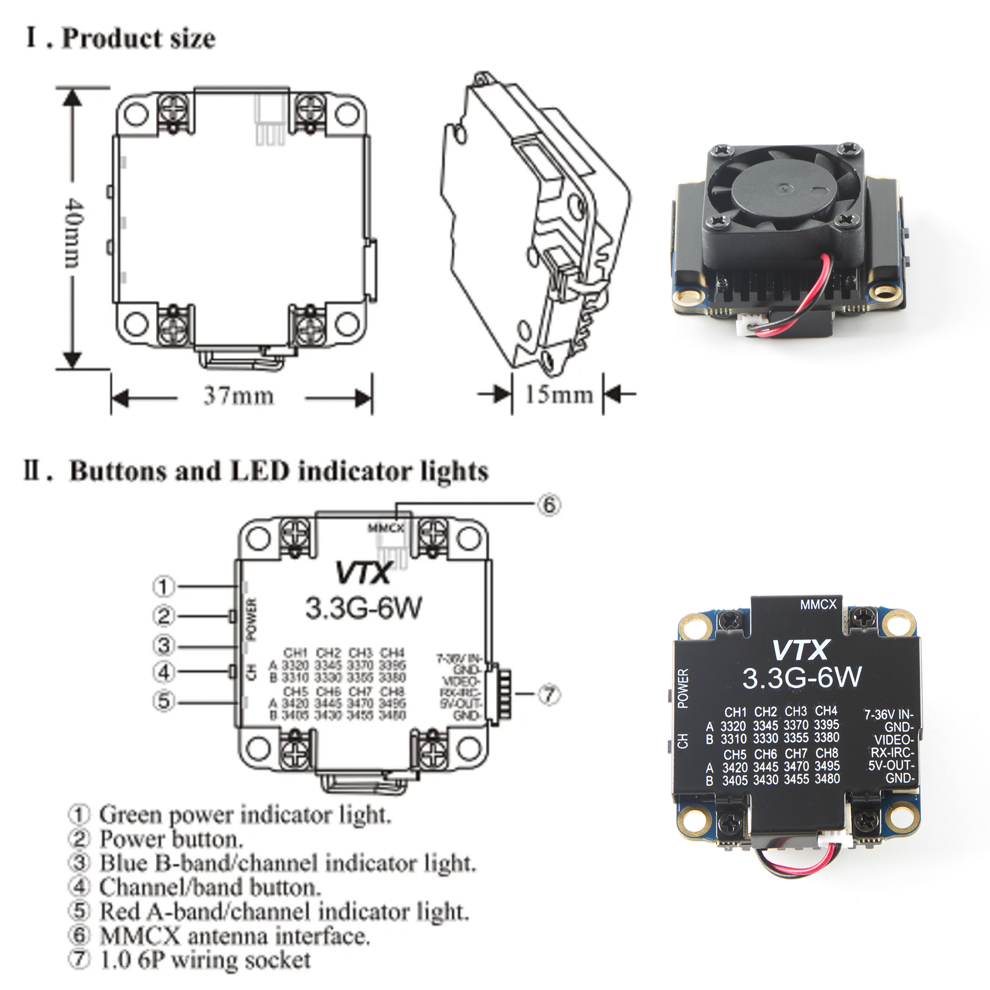 FPV Video Transmitter 3.3G 6W  - Drone With Rc Remote บทวิจารณ์และราคา