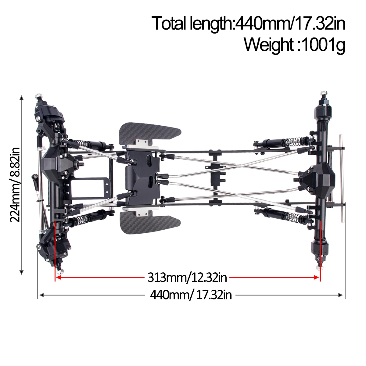Carbon Fiber LCG Chassis Kit w - Rc Rock Crawler บทวิจารณ์และราคา