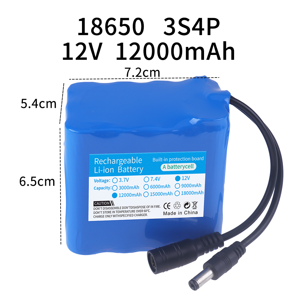 12V 12000mah Battery 3S4P Real - Lipo Battery Charger บทวิจารณ์และราคา